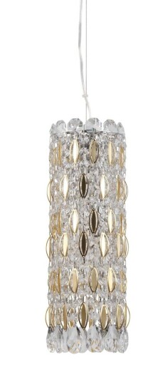 Фото Светильник подвесной Crystal Lux LIRICA SP3 CHROME/GOLD-TRANSPARENT