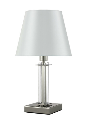 Фото Настольная лампа Crystal Lux NICOLAS LG1 NICKEL/WHITE