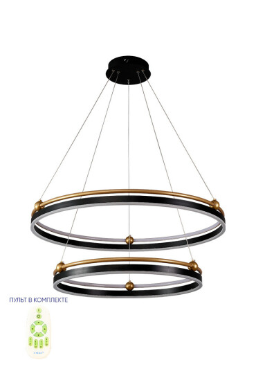 Фото Люстра Crystal Lux FERNANDO SP123W LED D600+800 BLACK/GOLD