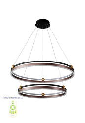 Фото Люстра Crystal Lux FERNANDO SP123W LED D600+800 COFFEE/BLACK