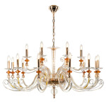 Фото 1 Люстра Crystal Lux CATARINA SP12+6 V2 GOLD/TRANSPARENT-COGNAC