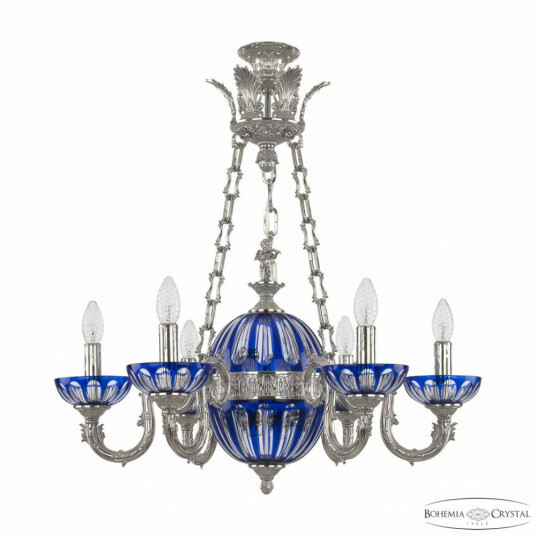 Фото Подвесной светильник бронзовый 71003P/6/175 Ni P Clear-Blue/H-1H Y8 FA4S