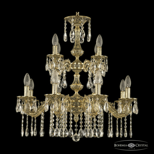 Фото Люстра бронзовая с хрусталём 71102/8+4/210/2d A GB