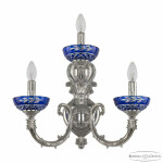 Фото 1 Бра бронзовые с хрусталём 7109B16/2+1/210 Ni P Clear-Blue/H-1J