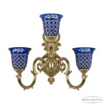 Фото 1 Бра бронзовые с хрусталём 7203B16/2+1/210 G P2 U Clear-Blue/H-1J