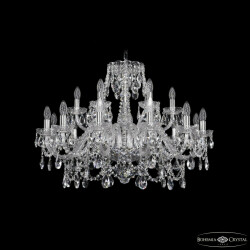 Фото Люстра хрустальная 1411/12+6/300 Ni
