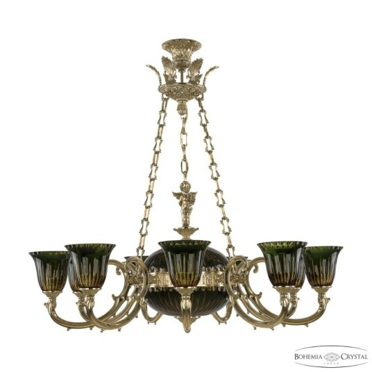 Фото Подвесной светильник бронзовый 72009P/9/250 G P2 U Amber-Green/H-1K Y8 FA10B