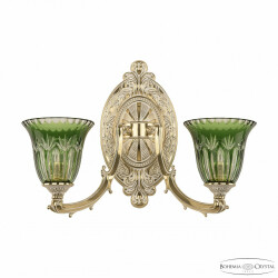 Фото Бра бронзовые с хрусталём 7211B12/2/210 GW P2 U Clear-Green/H-1I