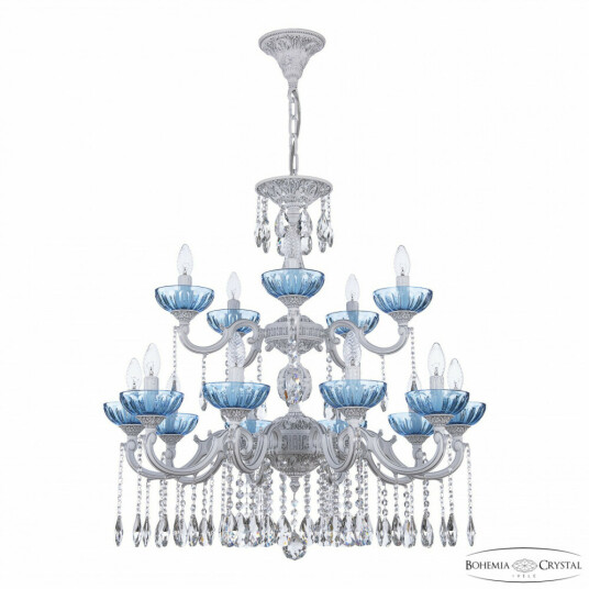 Фото Люстра хрустальная AL78101/10+5/250/2D A WMN P Aquamarine/M-1H Bohemia Ivele Crystal